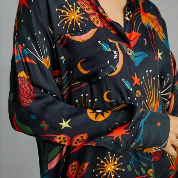 Farm Rio Longline Buttondown Dress Size XS - Picture 4 of 7